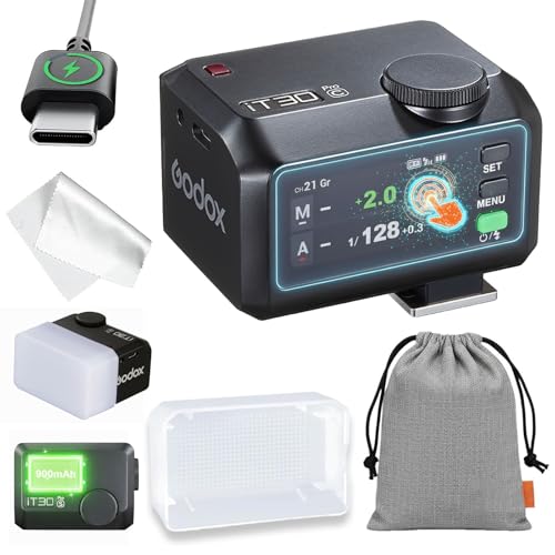 GODOX IT30PRO F Appareil Photo Flash avec Diffuseur IT30 Pro F Mini Flash TTL HSS 1/8000s Flash Compatible avec Fujifilm X100VI GFX100RF XS20 XS10 XT30 II XT5 XM5 GFX50S GFX50R X-T4 X-T3 X-E4 X-E5