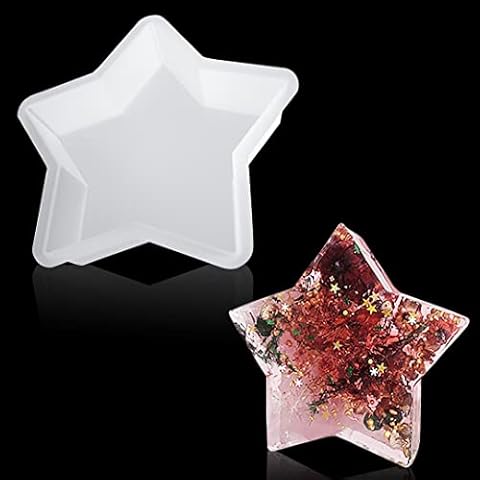 Zayookey Large Resin Molds Bookends Silicone Molds Specimen Mold Pentagram Epoxy Resin Casting Mould for Book Organize Dried flower Leaf Insect Specimen Making (Star Mold) Cover