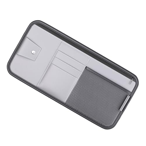 Rangement de protection solaire de voiture porte-cartes et lunettes en cuir PU