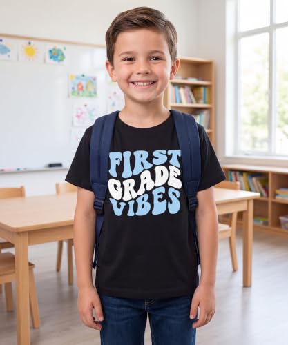 Image of Unique Baby Boys 1st Grade Vibes Only Back to School T Shirt