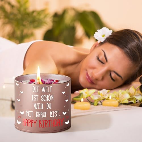 PRSTENLY Geburtstagsgeschenk für Frauen, Kerze aus Metall Geschenke zur Geburt für Frau Freundin Mama Schwester Tochter, Beste Freundin Geburtstag Geschenk