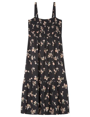 SPRINGFILED, Mujer, Vestido Midi Estampado Nido De Abeja, Black, 40