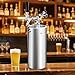 Hgkeke128OZ Mini Keg Growler,Stainless Steel Beer Keg Tap System Portable Draft Beer Dispenser to Keep Fresh and 55PSI CO2 Pressure Growler Carbonation, Beer Tap System for Homebrew, Camping(Silvery)