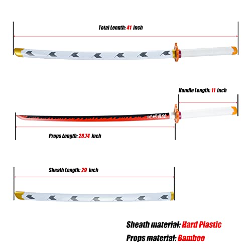 image for PZOEWUESR Rengoku Sword. Demon Slayer Sword,Rengoku Katana -41 inchfor