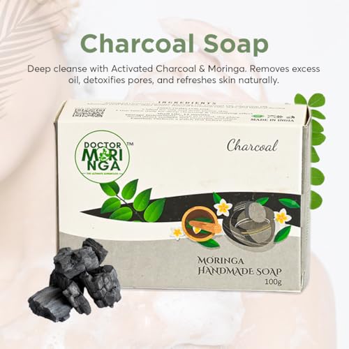 Image of Herbal Handmade Bathing Soap 100gm (3 Piece) | Charcoal Soap for Deep Cleansing | Removes Dirt & Impurities | No Mineral Oils | Suitable for All Skin Types