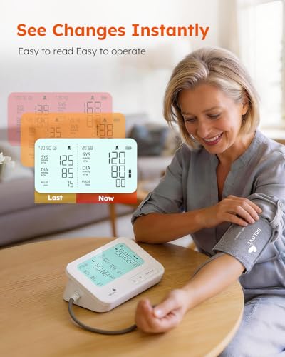 Blood Pressure Monitors for Home Use with Bag FSA&HSA Eligible, Medical-Grade Accuracy,Automatic Upper Blood Pressure Monitor with Three-color warning and 2-User, One-tap mute,Birthday Gift for Family - Image 5