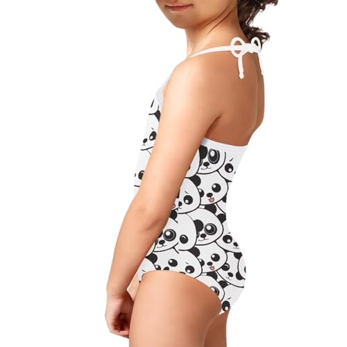 Image of Girls One Piece Swimsuit Beach Bathing Suit Toddler Floral Halter Straps Swimwear for 1-10 Years