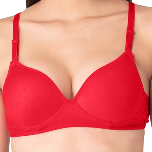 Image of Komli - Heavily Padded Push-Up Bra - Cotton Rich - Balconette - 3 /4th Coverage, Seamless, Wireless, Multiway Straps - T-Shirt Bra