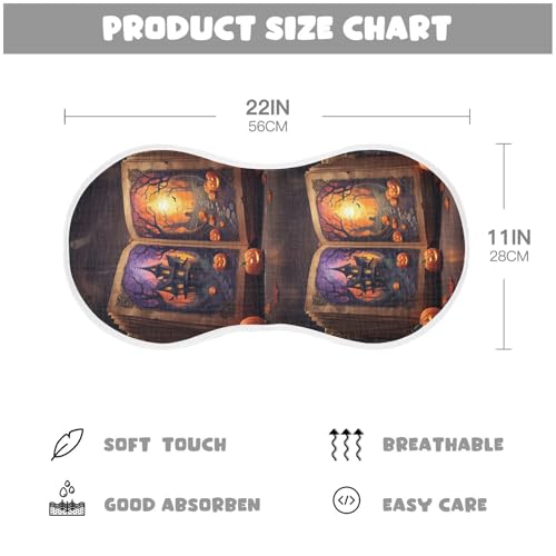 Muslin Burp Cloth for Baby 2PCS Halloween Vintage Book Super Absorbent Burping Cloths, Bibs for Newborn Boys Girls4