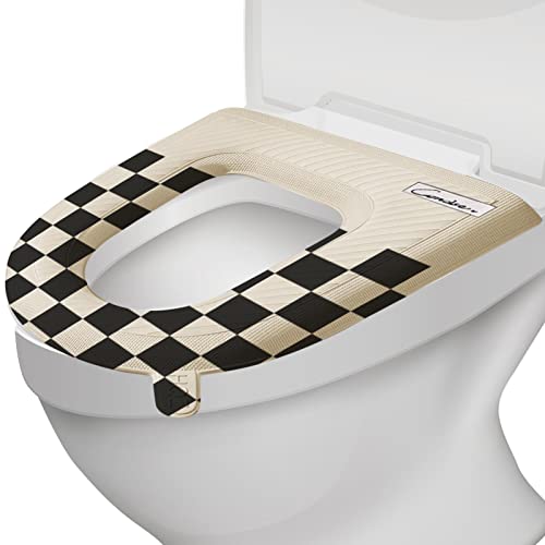 Rainao Wasserdichtes Toilettensitzkissen, Warmer Toilettensitzbezug, Hautfreundliches, weiches, waschbares Eva-Pad mit Griff für die Badezimmertoilette
