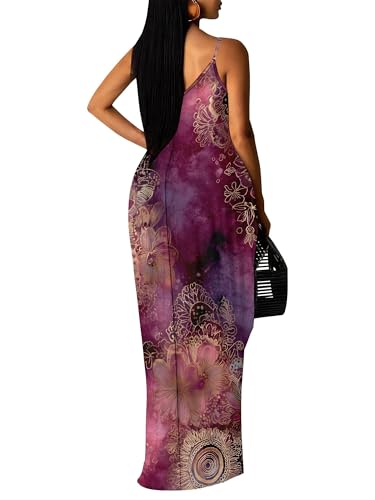 Image of SUZONANA Women Plus Size Summer Maxi Dress Spaghetti Strap Loose Sundress