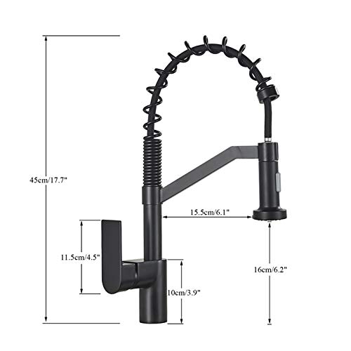 Grifo de fregadero de latón macizo comercial con muelle flexible 5