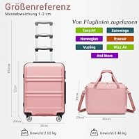 KONO Handgepäck Koffer Set 2 Teilig Mit Ryanair Reisetasche 40x30x20cm – Ansicht 3