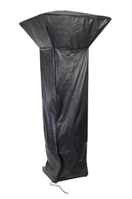 Fire Sense 61065 Gas Patio Heaters with Square Reflectors Full Length Outdoor Vinyl Cover Heavy Duty 10 Gauge Felt Lined With Zipper - Black