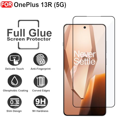 Image of CEDO Tempered Glass for OnePlus 13R (5G) | Screen Protector Full HD Quality Tempered Glass Anti-Scratch Edge to Edge Coverage with Easy Installation Kit (Black)