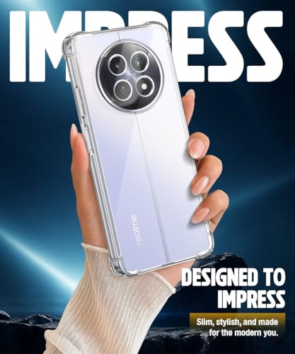 Image of WOW IMAGINE Clear Back Cover for Realme 13 5G | Realme 12 5G | 12X 5G | Narzo 70x 5G | C65 5G | N65 | Shockproof Soft TPU Case | Cushioned Edges for Ultimate Protection Back Cover Case - Transparent