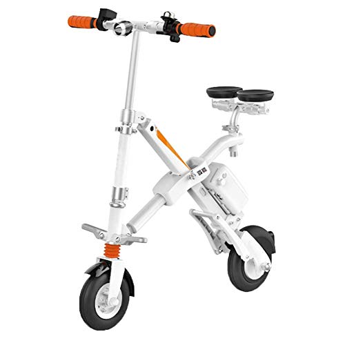 cmn Bicicleta eléctrica de ciudad portátil al aire libre, velocidad de bicicleta de scooter plegable de hasta 20 km/h, mini batería de freno Smart Ebs blanco, blanco,Blanco