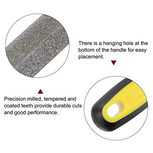Harfington Diamond Coated File 10 Inch 80 Grits Square Files Tools With Plastic Handle For Metal Glass Wood Stone Grinding Polishing Engraving #TOP3