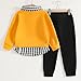 Toddler Boy Clothes Long Sleeve Sweatshirt Tops and Pants Boys 2-Piece Kids Winter Outfits Yellow 6-7T