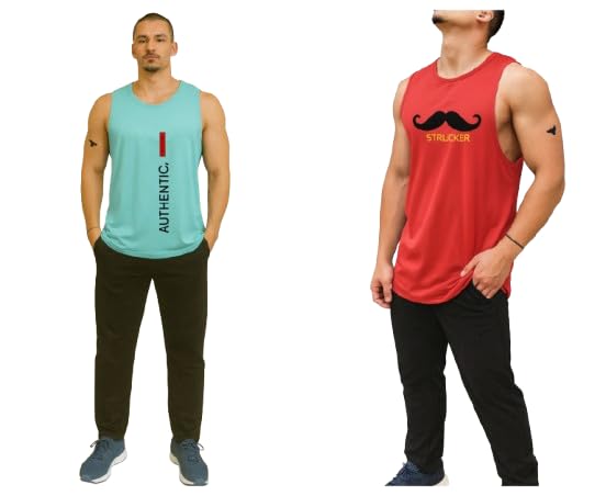Men’s Sleeveless Sando Vest T-Shirt for Gym, Workout & Casual Wear | Stylish Printed Design | Premium Cotton & Polyester Blend | Breathable Quick Dry Sports Tank Top