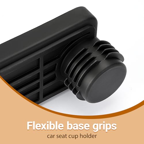 Image of Car Seat Cup Holder Snack Tray - Travel Tray for Kids Car Seat,Silicone Car Seat Cup Tray, Travel Tray for Car Seat with Expandable Base Fits Most Cup Holders