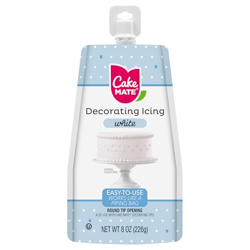 Image of Cake Mate Decorating Icing Red, White & Blue Bundle - Great for Decorating Cakes, Cookies & More | Valentines Decorating, Holidays (three 8oz Pouches)
