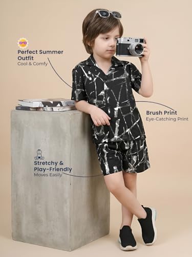 Image of POLKA TOTS Premium Cotton Co-Ord Clothing Set For Boys | Ultra-soft Half Sleeve Shirt & Shorts Combo for Kids Boys | Comfortable Casual - Beach Outfit for Baby Boys & Toddler | Kids Clothes for Boys