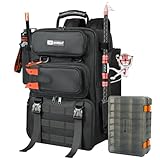 ayamaya 釣り用バックパック 40L タックルバックパック ロッドホルダー&2タックルトレイ付き 大型防水フィッシングバッグ装備