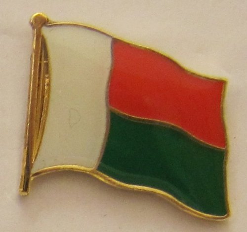 Madagaskar Flaggen-Pin Aus Hartemaille – Vergoldet, Ca. 17 X 17 Mm
