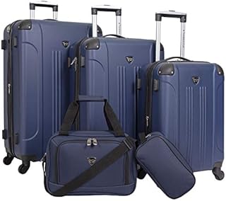 Travelers Club Sky+ Luggage Set, Navy Blue, 5 Piece