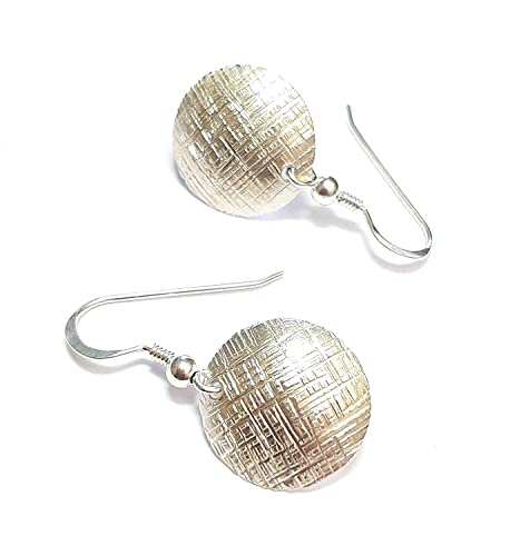 Boucles d'oreilles rondes argent ciselé pour femme en argent massif 925