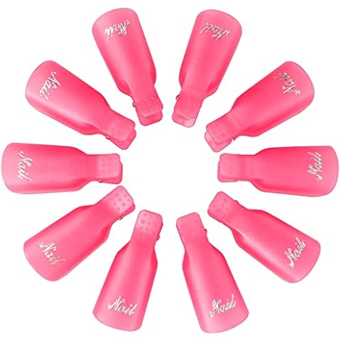 Qufiiry Pinzas Quitaesmalte de Uñas, 10 Pcs Clip Semipermanentes Cover
