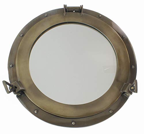 Nagina International 17" Aluminum Porthole Mirror with Bronze Finish