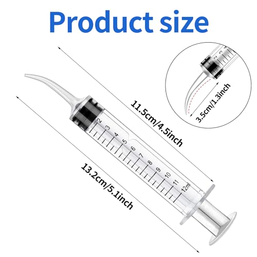 12 ml Dental Spritzen 10 Stück Dental Irrigation Spritze Einzelverpackt Dosierspritze zum Reinigen der Zähne Pflege der Weisheitszähne Füttern von Haustieren