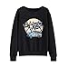 Produktbild Yesmile Damen Langarmshirt Rundhals Sweatshirt Locker Frauen Tops Shirt Pullover Oberteil College Jumper Pulli Patchwork Sport Bluse