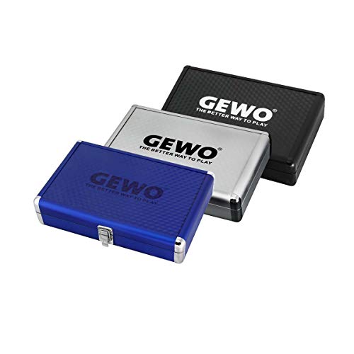 GEWO Maletín de Aluminio para Raqueta de Ping Pong, maletín de Aluminio con Espuma para un Transporte Protegido y Almacenamiento Seguro de Raquetas de Ping Pong y Pelotas, Color Azul