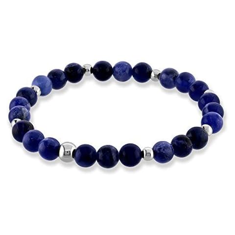 Believe London® Sodalite Bracelet with Jewellery Bag & Meaning Card | Strong Elastic | Precious Natural Stones Crystal Gemstone Cover