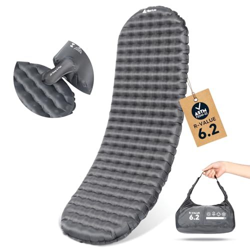 Hikenture Sleeping Pad R-Value 6.2 Insulated Camping Mattress for Cold Weather with Pump Sack(1201-A1)