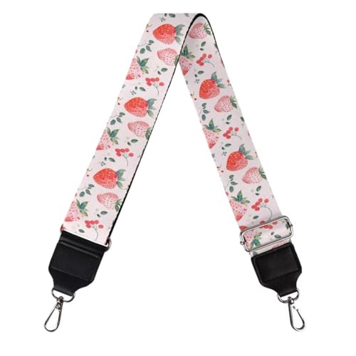Image of Coldinair Strawberry Luggage Straps Bag Strap Wide Adjustable Belt Travel Accessories Suitcases Bags Straps, Purse Straps Replacement Crossbody