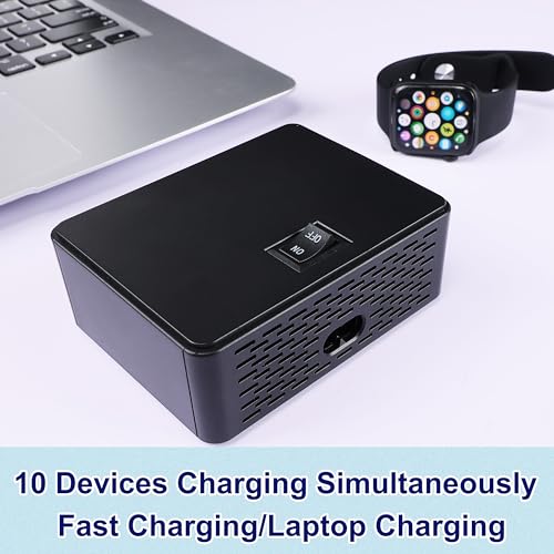 150W 10-Port USB Charger - Fast Multi Port USB 10-Ports Charging Hub with Switch Control - Compatible with iPhone 15/14/13/12, Galaxy S23/S22/S21, Note 20 Ultra and More - Image 4