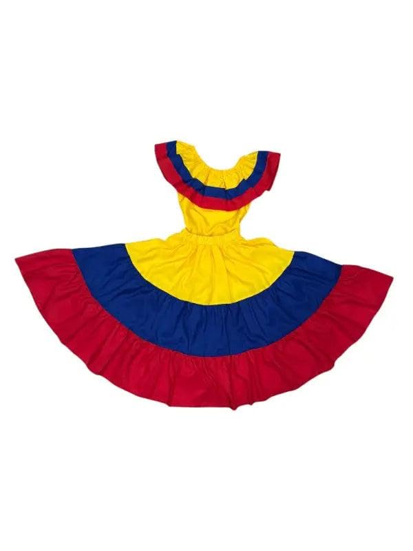 Colombian Traditional Tri-Color Dress for Girls3