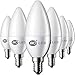 Bioled 5W, Lot de 6, Blanc Chaud 3200K, Ampoule LED C37, 5 Watt (équivalent 60W), Petite Ampoule E14 pour Ventilateur Plafond, Lustres, Lampe de Chevet, B35 Ampoules LED Candélabres, Ampoule à Bougie