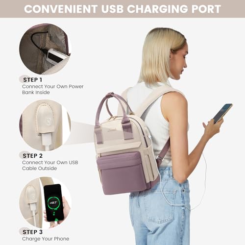 Image of LOVEVOOK Mini Backpack for Women Stylish Waterproof Backpack Purse with USB Port, Cute Daypack for College Travel Party