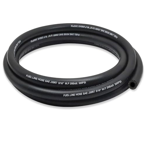 ZONBANG 5/16 Fuel Line NBR Rubber 5/16 Fuel Hose Nylon Braided Fuel Line Hose for Automotive Vehicles(5FT)