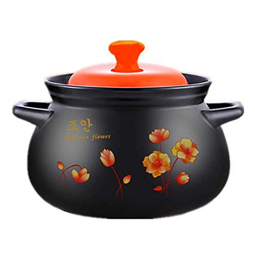 Keramischer Slow Stew Pot mit Deckel, runder Auflauf-Tontopf, gesunder Suppentopf mit Nicht klebendem Suppentopf, heißer Topf, Slow Cooker,