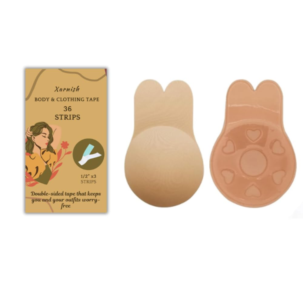 xarnish Self Adhesive Bra Instant Breast Lift 1 Pair Sticky Bra Backless Invisible Push up Reusable Breast Lift Up Wire Free Bra with Double Sided Tape 36 Strips Skin-picture-16