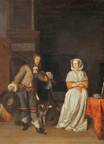 Toile Art Imprimé Gabriel Metsu pour la Décoration du Salon - Tableau Mural Cosy 60x90