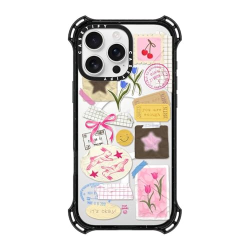 Coque Bounce CASETiFY iPhone 16 Pro Max noir transparent design et protection Magsafe