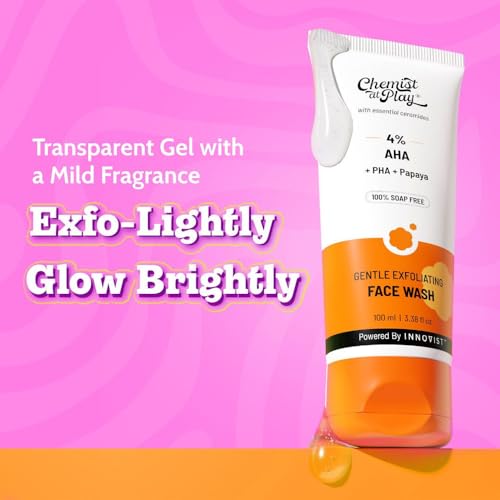 Image of Chemist At Play Gentle Exfoliating Face Wash for Daily Use | Tan Removal & Instant Glow | Bright Skin | Gently Removes Dead Skin | Soap-Free | Oily, Dry & Combination Skin | For Men & Women | 100 ml
