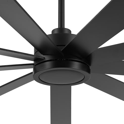 ELEHINSER 72" Ceiling Fan No Light, 6-Speed Noiseless Reversible DC Motor, 9 Blades Black Industrial Ceiling Fan with Remote and 4.5"/12"/24" Downrods for Home or or Commercial Use thumbnail 6